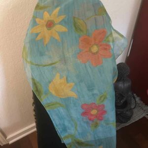 Blue Daisy Floral Scarf