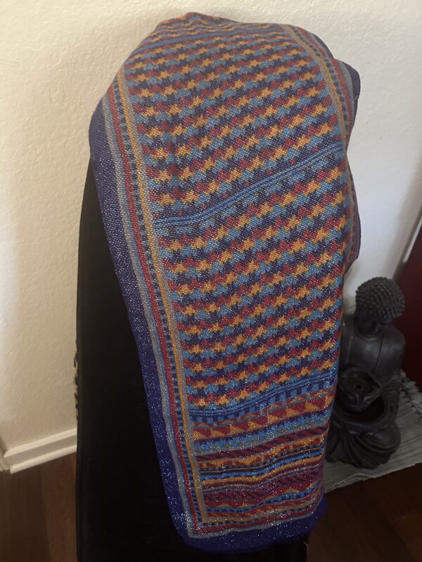Sparkly Blue Patterned Scarf