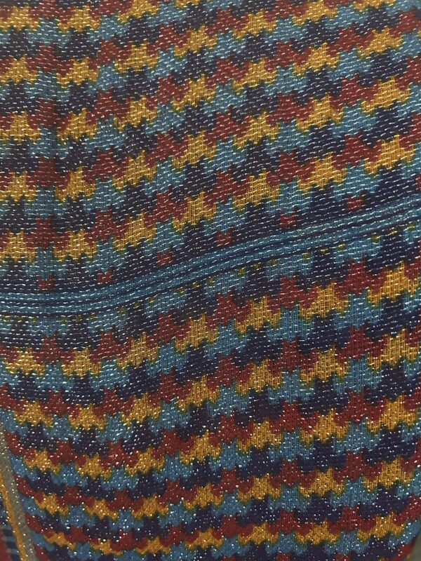 Sparkly Blue Patterned Scarf - Image 2