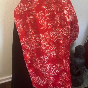 Red Floral Lightweight Scarf