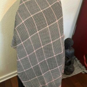 Tartan Print Black and White Scarf.