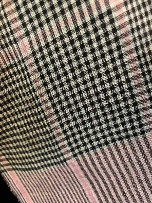 Tartan Print Black and White Scarf. - Image 2